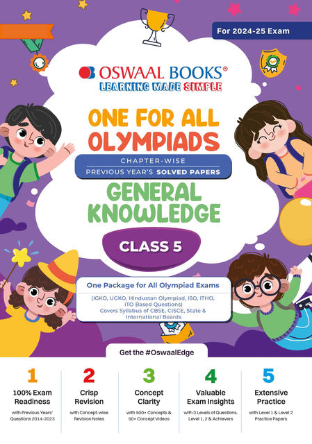 One For All General Knowledge Olympiad Previous Years' Solved Papers Class 5 by Oswaal Books