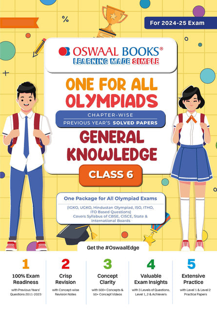 One For All General Knowledge Olympiad Previous Years' Solved Papers Class 6 by Oswaal Books