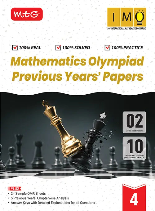IMO Class-4 Olympiad Previous Years Papers (PYP -  Set A and B) Mathematics - Book by MTG Learning - BuyTestSeries.in