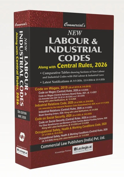 Commercial's New Labour & Industrial Codes (Alongwith Central Rules, 2026) - Book
