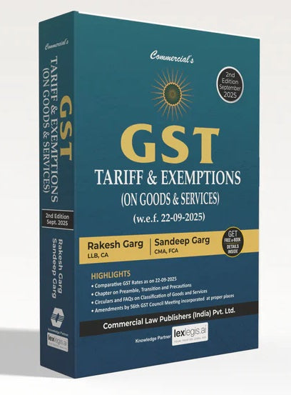 Commercial's GST Tariff and Exemptions (on Goods & Services) - Book By Rakesh Garg & Sandeep Garg