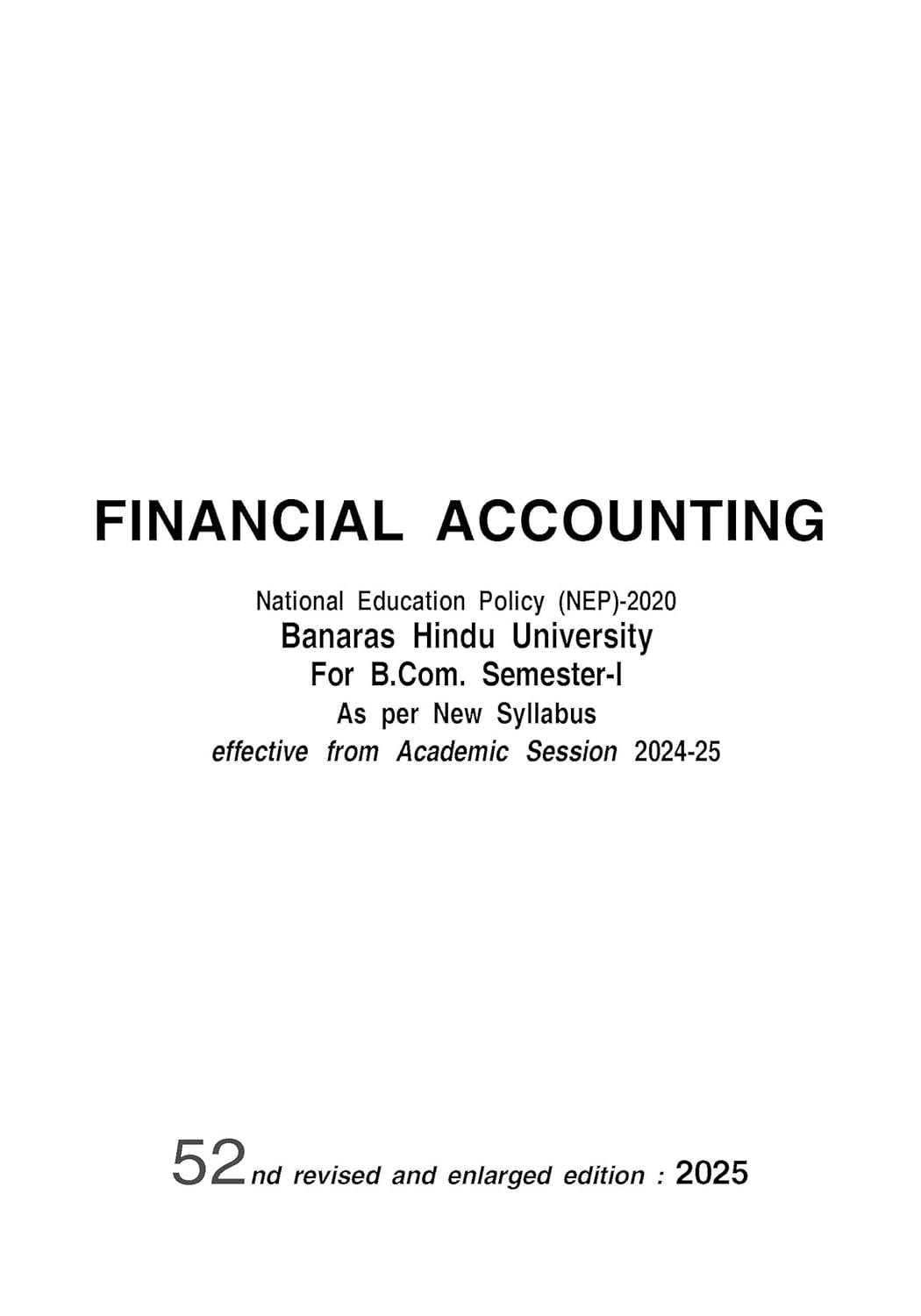 Financial Accounting – Book By Sahitya Bhawan Publications