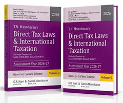 Snow White Direct Tax Laws & International Taxation (Set of 2 Volumes) - Books for CA/CS/CMA by TN Manoharan, GR Hari