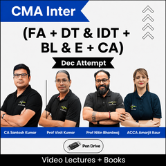 CMA Inter (FA + DTIDT + BLE + CA) Combo Video Lectures by CA Santosh Kumar, Prof Vinit Kumar, Prof Nitin Bhardwaj, ACCA Amarjit Kaur Dec Attempt (Pendrive)