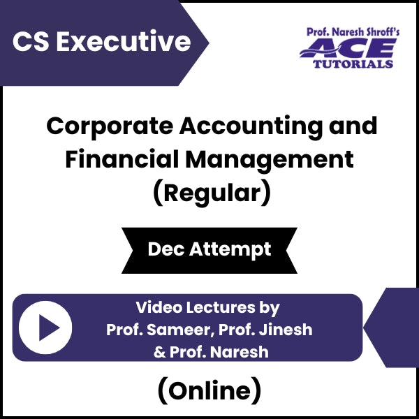 CS Professional Corporate Restructuring, Valuation and Insolvency (Regular) Video Lectures by Prof Jimit, Prof Namrata (Online, Dec Attempt)