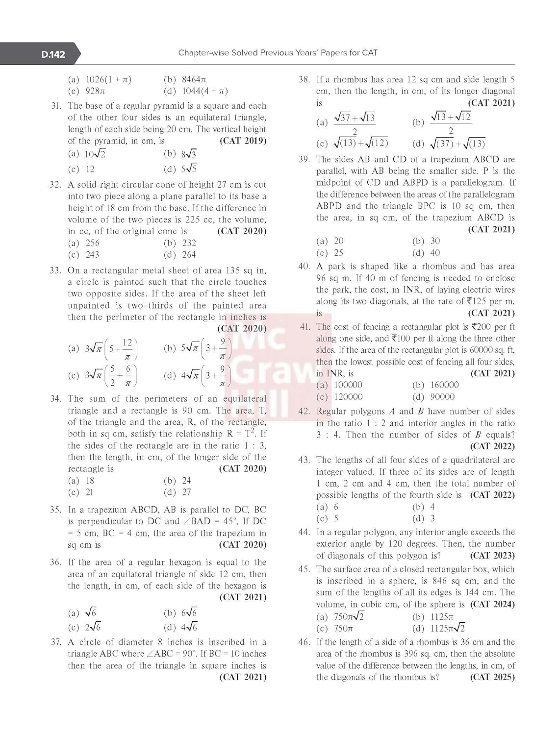 McGraw Hill's CAT Topic-wise Solved Previous Years Questions, - Book by Arun Sharma & Meenakshi Upadhyay