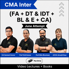 CMA Inter (FA + DTIDT + BLE + CA) Combo Video Lectures by CA Santosh Kumar, Prof Vinit Kumar, Prof Nitin Bhardwaj, ACCA Amarjit Kaur June Attempt (Pendrive)