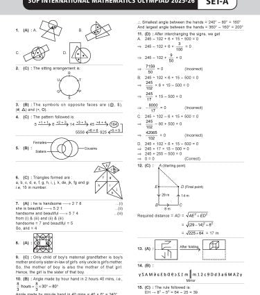 IMO Class-7 Olympiad Previous Years Papers (PYP) Mathematics with Sample OMR Sheet  - Book By MTG Learning