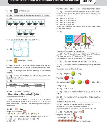 IMO Class-1 Olympiad Previous Years Papers (PYP -  Set A and B) Mathematics Book by MTG Learning
