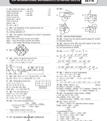 IMO Class-10 Olympiad Previous Years Papers (PYP) Mathematics with Sample OMR Sheet - Book By MTG Learning