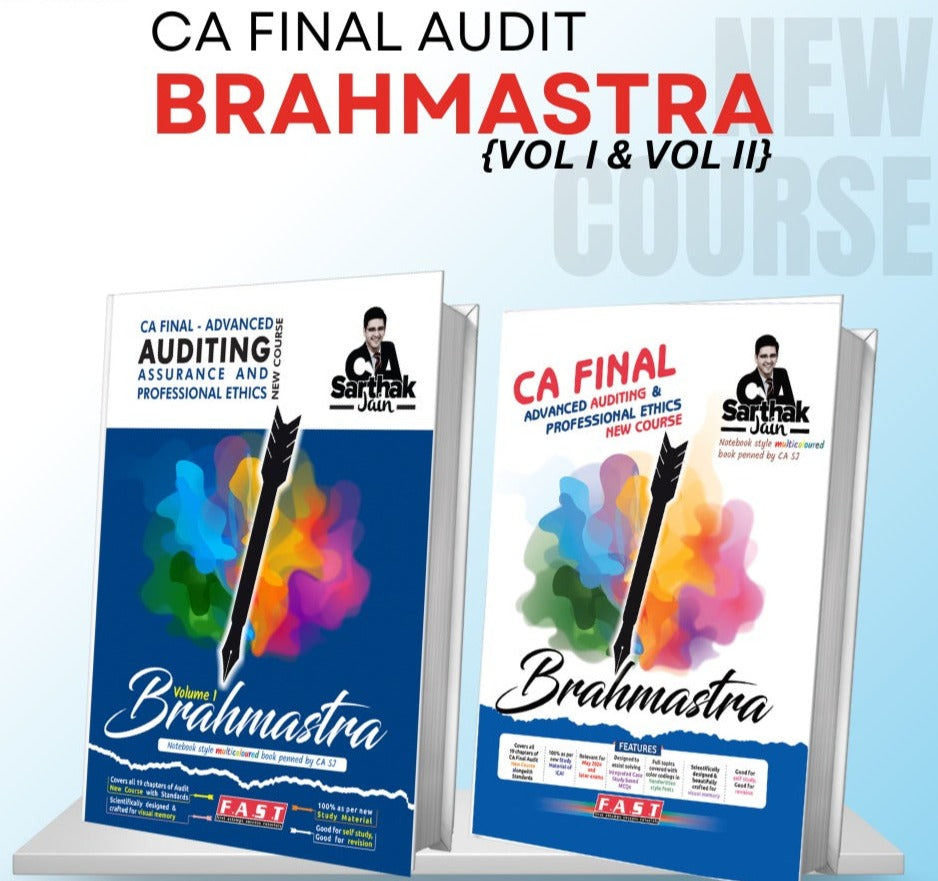 CA Final (2023 Scheme) Audit Full Course (2 Volumes) Brahmashtra book by CA Sarthak Jain