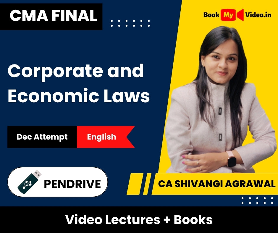 CMA Final Corporate and Economic Laws Video Lectures in English by CA Shivangi Agrawal Dec Attempt (Pendrive + Books)
