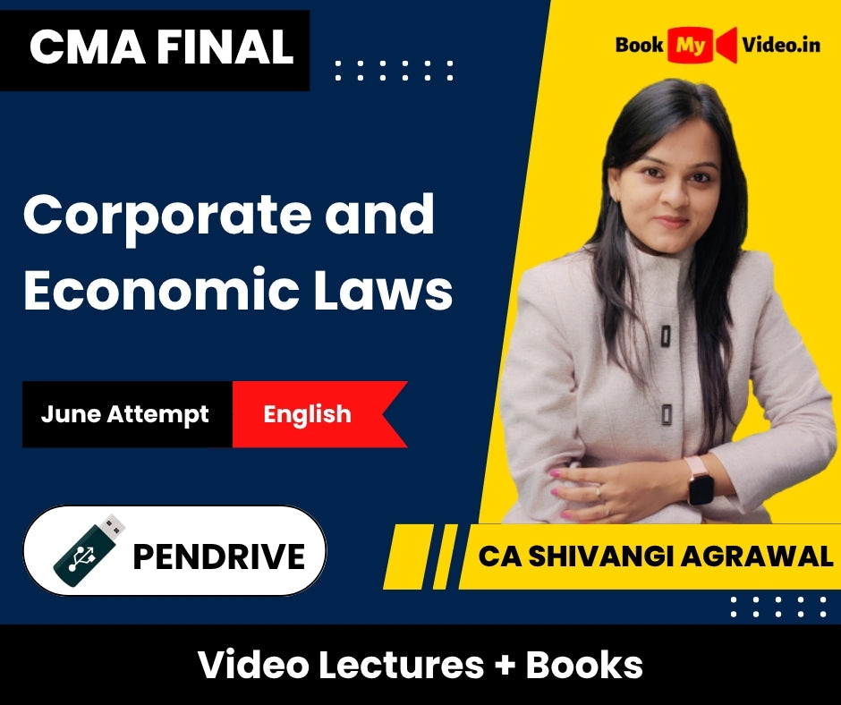 CMA Final Corporate and Economic Laws Video Lectures in English by CA Shivangi Agrawal June Attempt (Pendrive + Books)