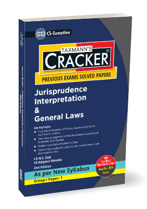 Taxmann Cracker -Jurisprudence Interpretation and General Laws Book for CS Executive (2022 Syllabus) by N.S. Zad, Kalyani Shirode