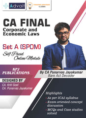 CA Final (2023 Scheme) Corporate & Economic Laws (SET A - SPOM) Handwritten Summary & MCQ Book by CA Punarvas Jayakumar