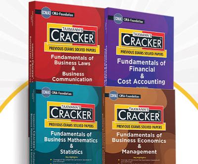 Cracker Combo Papers 1 to 4 (FBLC/Law, FFCA/Accounting, FBMS/Maths, and FBEM/Economics) Set of 4 Books for CMA Foundation (2022 Syllabus) by Taxmann