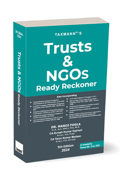 Taxmann's Trusts & NGOs Ready Reckoner by Manoj Fogla, Suresh Kumar Kejriwal, Tarun Kumar Madaan