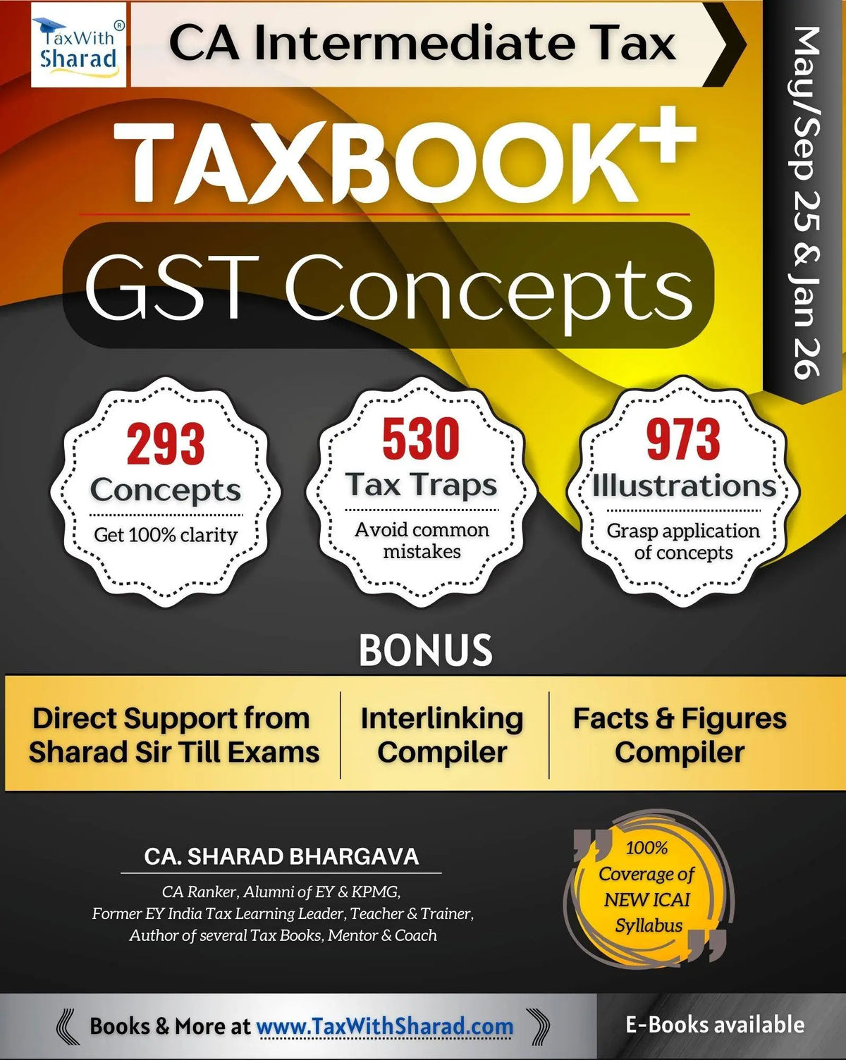 CA Inter GST Concepts book by CA Sharad Bhargava