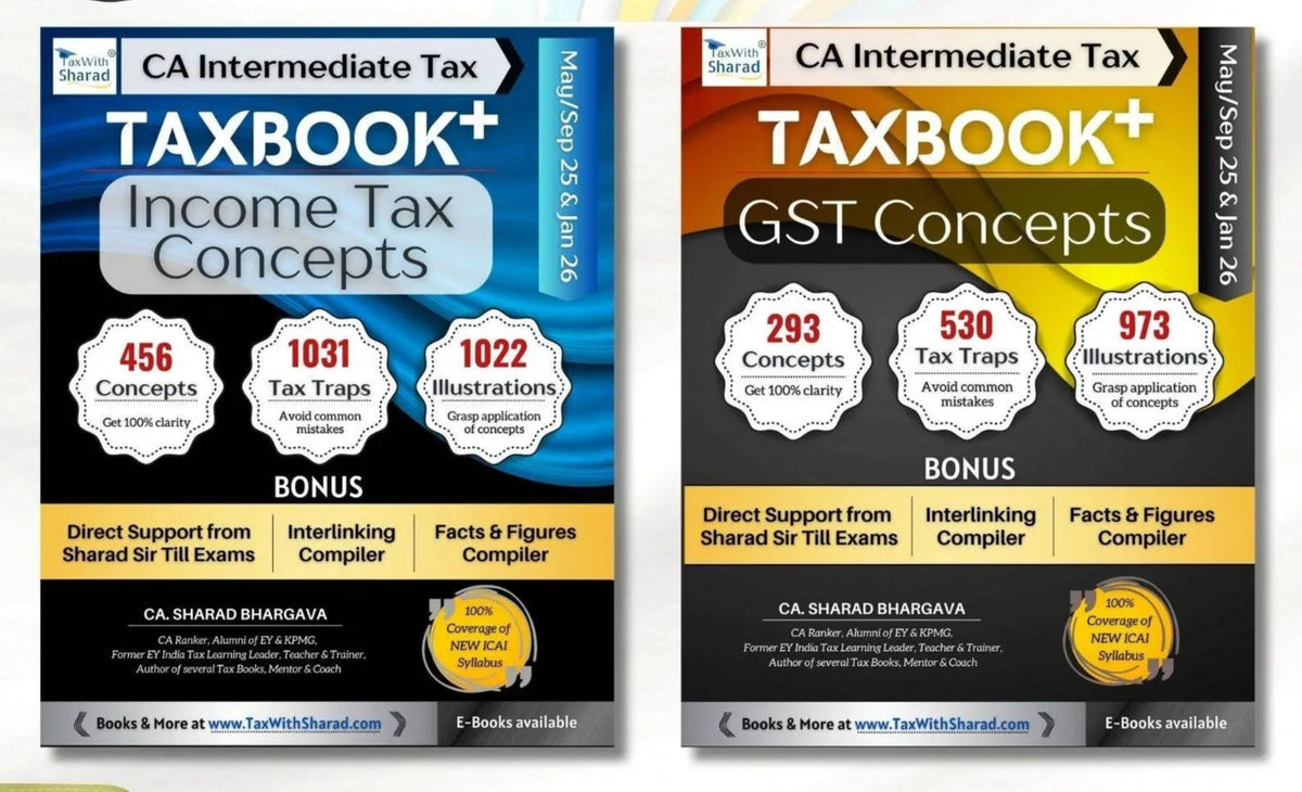 CA Inter Income Tax & GST-Concepts Combo (Set of 2 books) by CA Sharad Bhargava