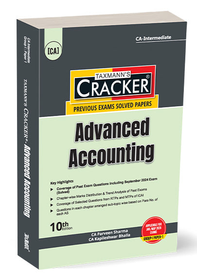 Taxmann Cracker - Advanced Accounting book for CA Intermediate By Parveen Sharma, Kapileshwar Bhalla