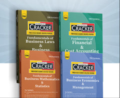 Taxmann Cracker Combo Papers 1 to 4 (FBLC/Law, FFCA/Accounting, FBMS/Maths, and FBEM/Economics) Set of 4 Books for CMA Foundation