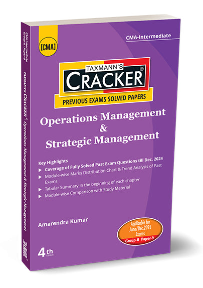 Taxmann Cracker -Operations Management and Strategic Management Book for CMA Inter (2022 Syllabus) by Amarendra Kumar