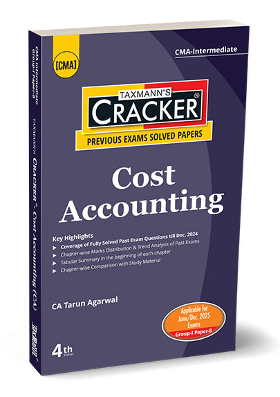 Taxmann Cracker -Cost Accounting Book for CMA Inter (2022 Syllabus) by Tarun Agarwal