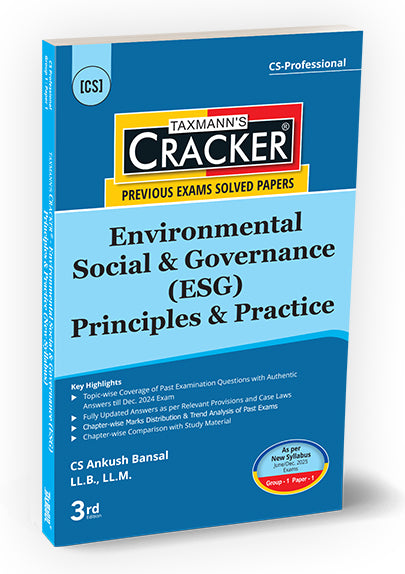 Taxmann Cracker -Environmental Social Governance (ESG) Book for CS Professional by Ankush Bansal