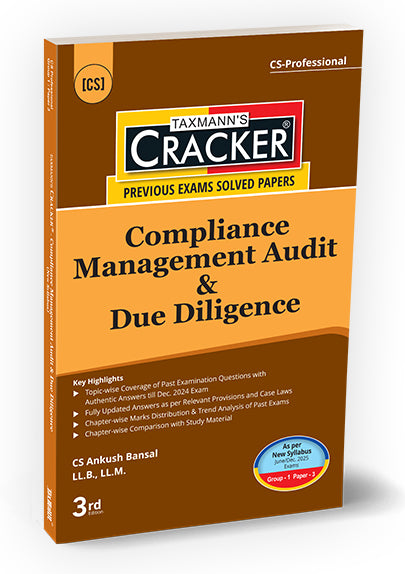 Taxmann Cracker -Compliance Management Audit & Due Diligence (CMADD) Book for CS Professional by Ankush Bansal