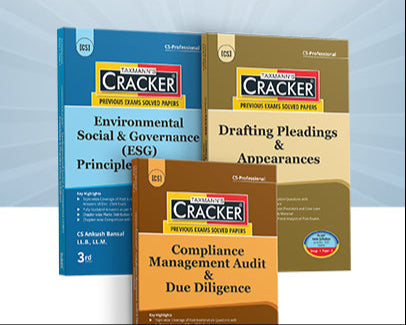 Taxmann Cracker Combo - Papers 1 to 3 CRACKER Series ESG, Drafting/DPA, and CMADD/Due Diligence (Set of 3 Books) for CS Professional by Ankush Bansal