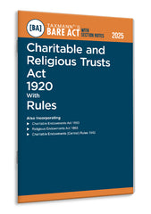 Taxmann's Charitable and Religious Trusts Act 1920 with Rules – Bare Act with Section Notes