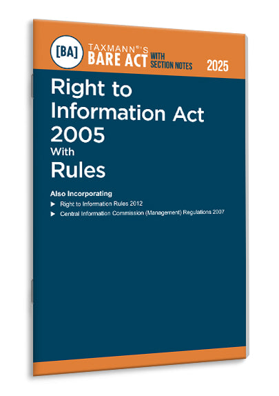 Taxmann's Right to Information Act 2005 with Rules – Bare Act with Section Notes