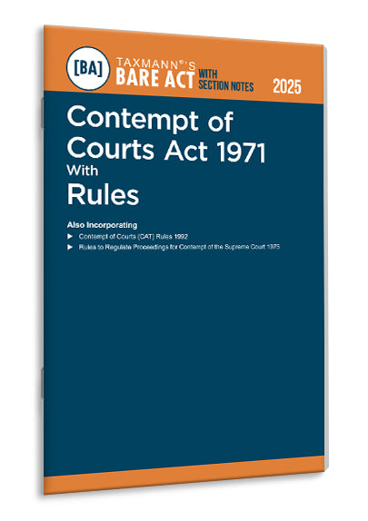 Taxmann's Contempt of Courts Act 1971 with Rules – Bare Act with Section Notes