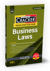 Taxmann Cracker - Business Laws Book for CA Foundation by S.K. Agrawal, Manmeet Kaur.
