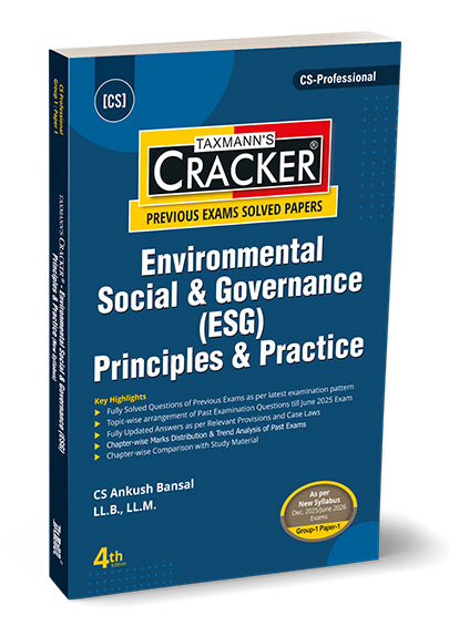 Taxmann Cracker -Environmental Social Governance (ESG) Book for CS Professional by Ankush Bansal
