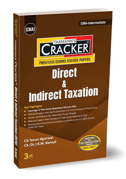 Taxmann Cracker -Direct and Indirect Taxation Book for CMA Inter by Priyanka Saxena