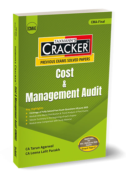 Taxmann Cracker - Cost & Management Audit (CMAD) Book for CMA Final by Tarun Agarwal, Leena Lalit Parakh
