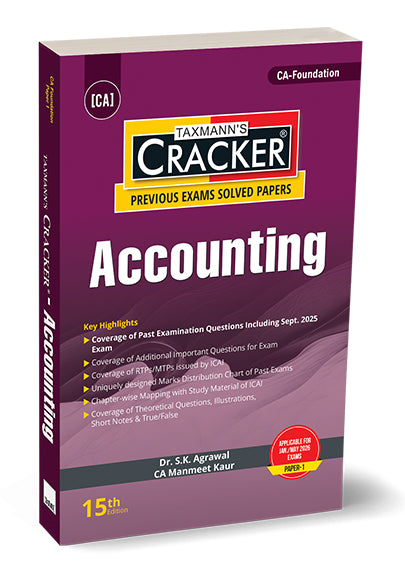 Taxmann Cracker - Accounting Book for CA Foundation by S.K. Agrawal, Manmeet Kaur