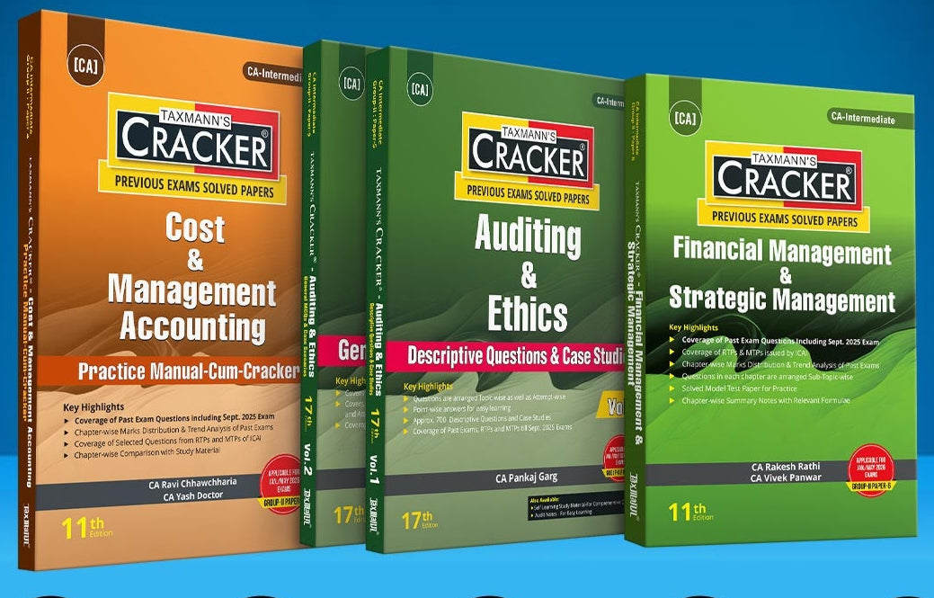 Taxmann Cracker Combo Papers 4 to 6 (CMA, Auditing, and FM SM) Set of 3 Books for CA Inter