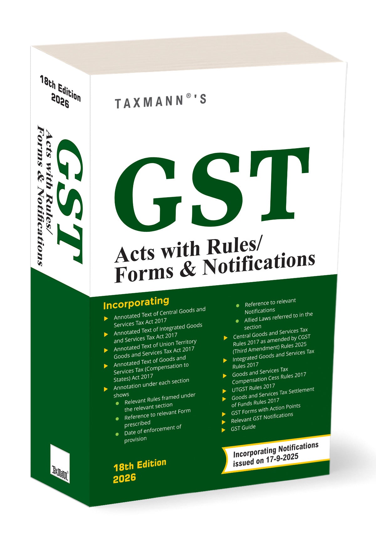 GST Acts with Rules/Forms & Notification book by Taxmann