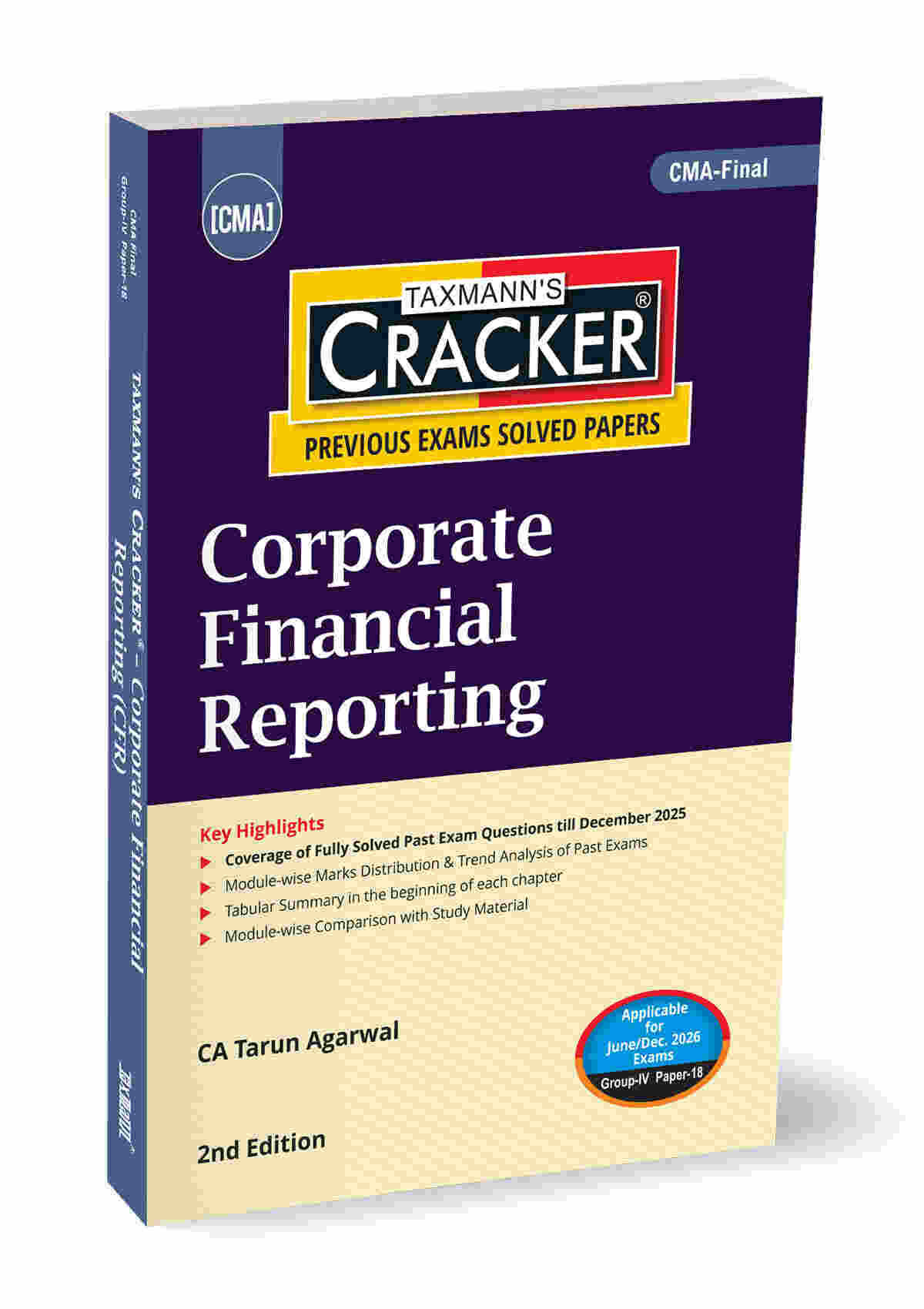 Taxmann Cracker - Corporate Financial Reporting (CFR) Book for CMA Final by Tarun Agarwal