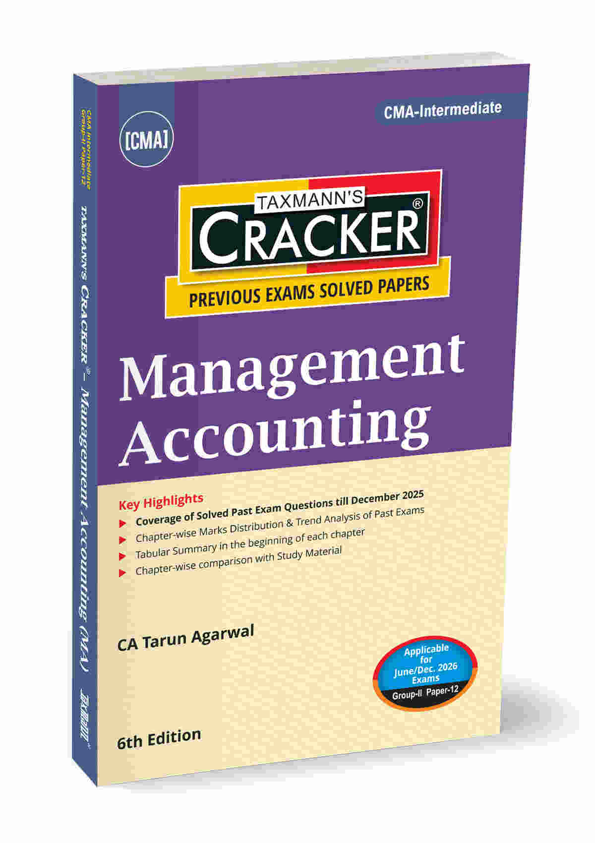Taxmann Cracker - Management Accounting Book for CMA Inter by Tarun Agarwal