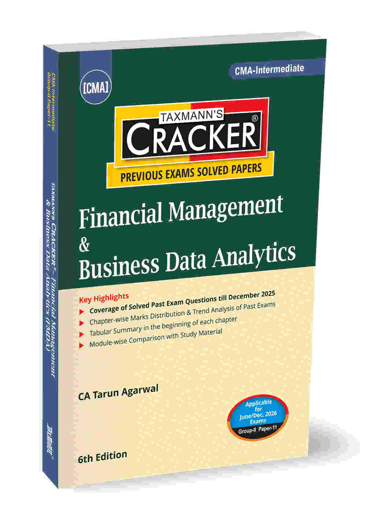 Taxmann Cracker - Financial Management & Business Data Analytics Book for CMA Inter by Tarun Agarwal