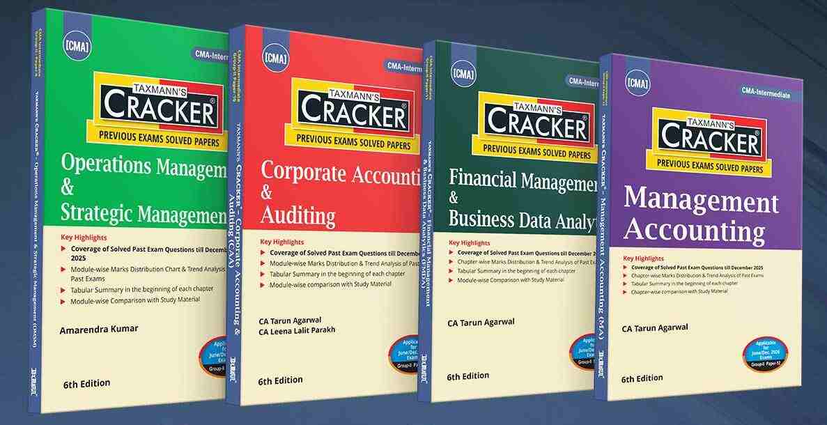 Taxmann Cracker Combo Papers 9 to 12 (OMSM, CAA, FMDA, and MA) Set of 4 Books for CMA Intermediate