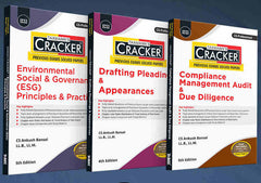 Taxmann Cracker Combo - Papers 1 to 3 CRACKER Series ESG, Drafting/DPA, and CMADD/Due Diligence (Set of 3 Books) for CS Professional by Ankush Bansal