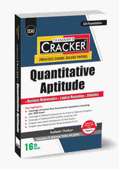 Taxmann Cracker - Quantitative Aptitude (Maths, LR & Stats) Book For CA Foundation By Kailash Thakur.