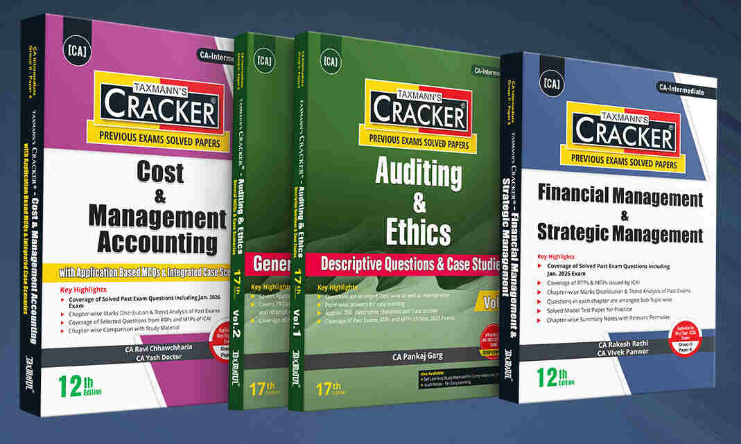 Taxmann Cracker Combo Papers 4 to 6 (CMA, Auditing, and FM SM) Set of 3 Books for CA Inter