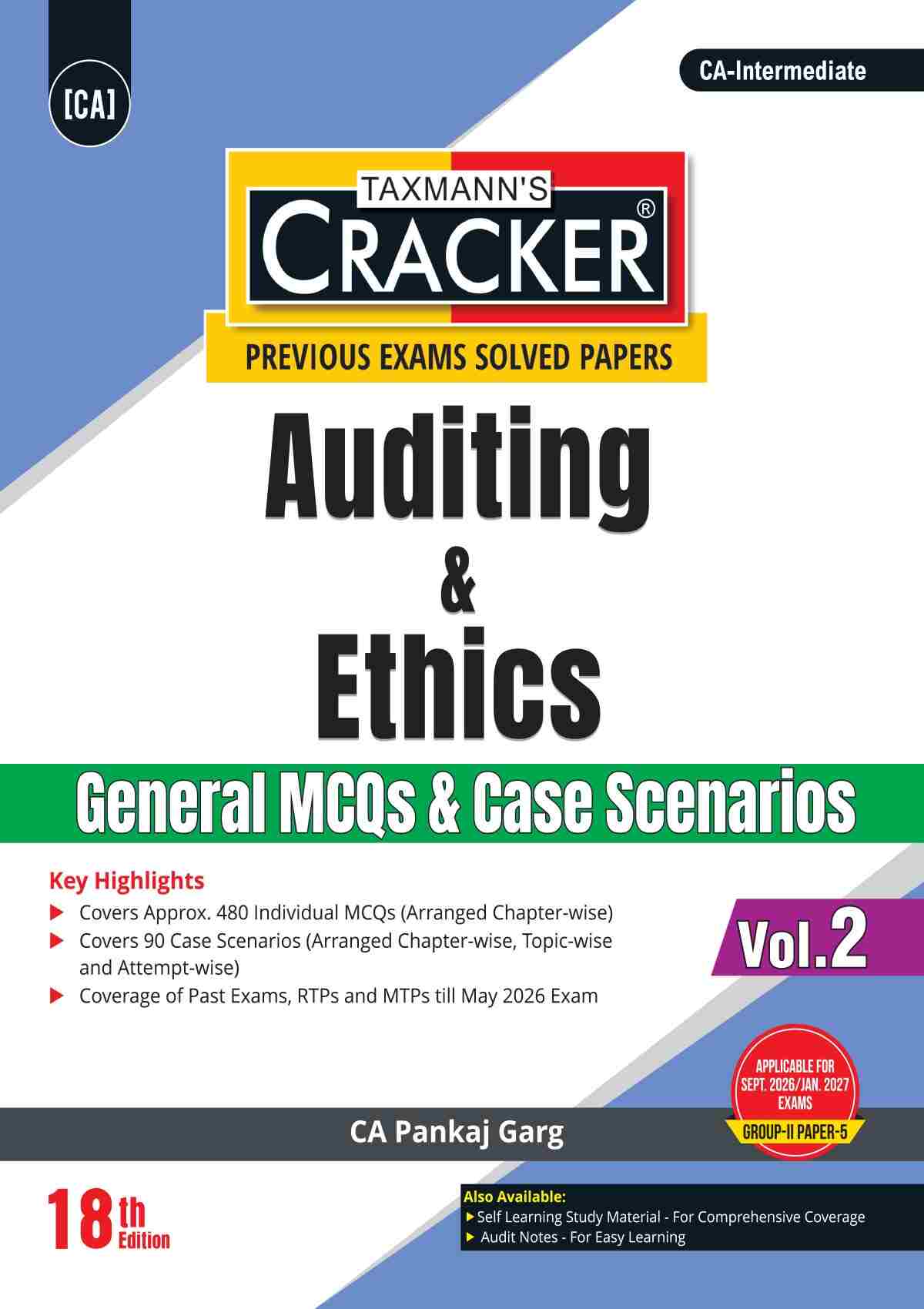Taxmann Cracker - Auditing & Ethics For CA Intermediate By CA Pankaj Garg
