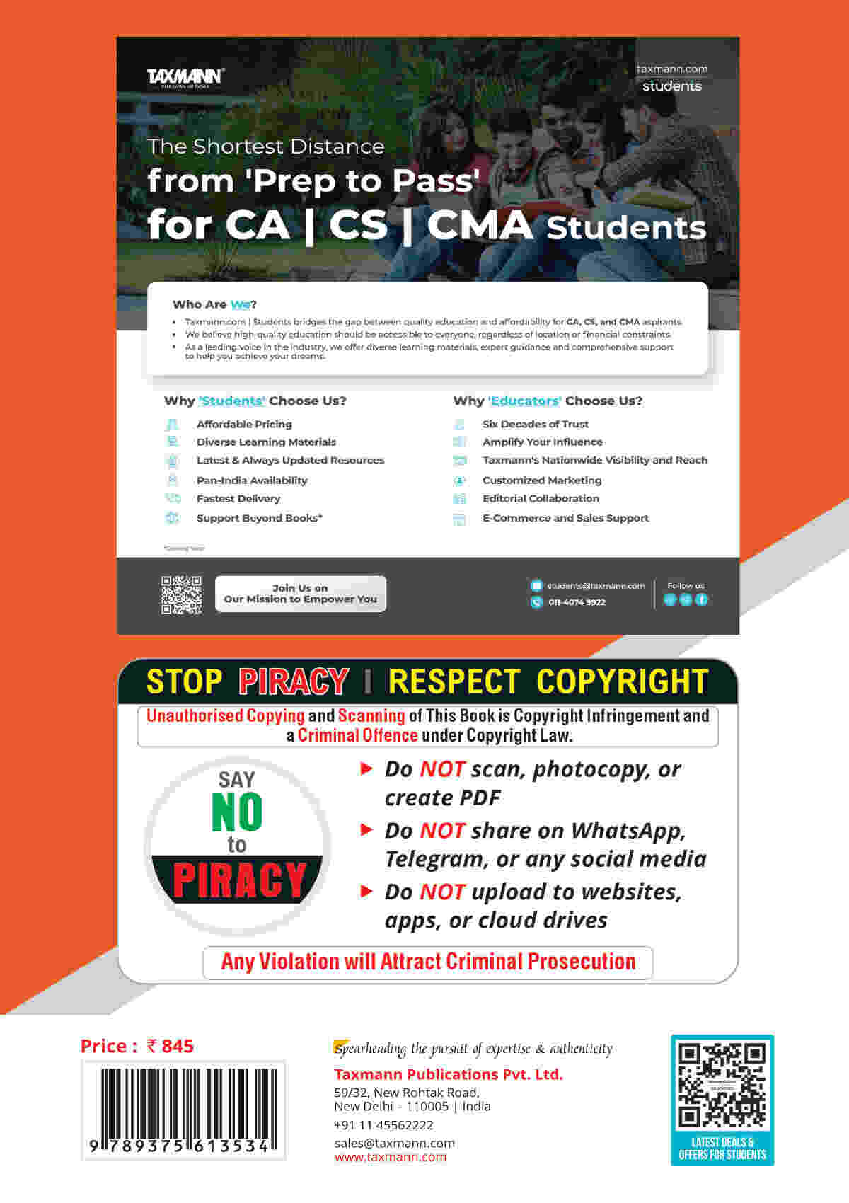 Taxmann Cracker - Financial Management & Strategic Management for CA Inter by CA Rakesh Rathi, CA Vivek Panwar.