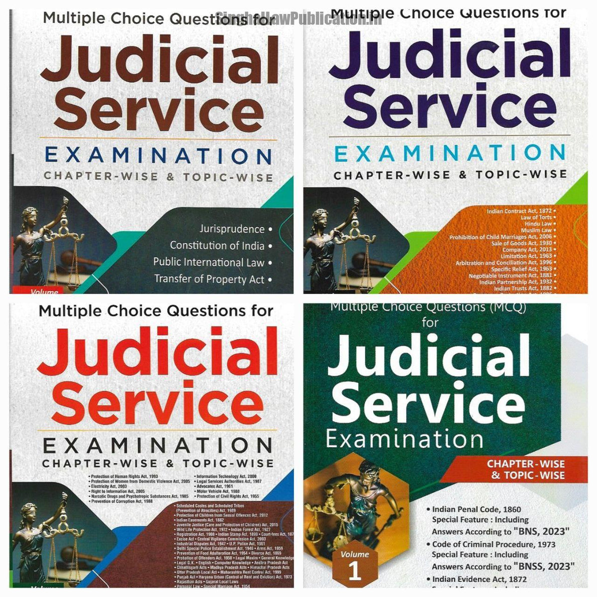 Singhal’s Set of 4 Books on Multiple Choice Questions (MCQ) For Judicial Service Examination (Volume 1,2,3 & 4) - By Singhal Law Publications